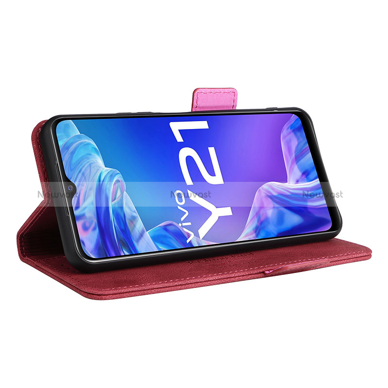 Leather Case Stands Flip Cover Holder L07Z for Vivo Y21