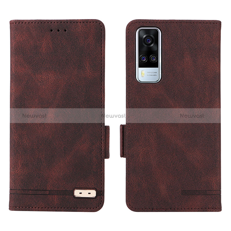 Leather Case Stands Flip Cover Holder L07Z for Vivo Y31 (2021)