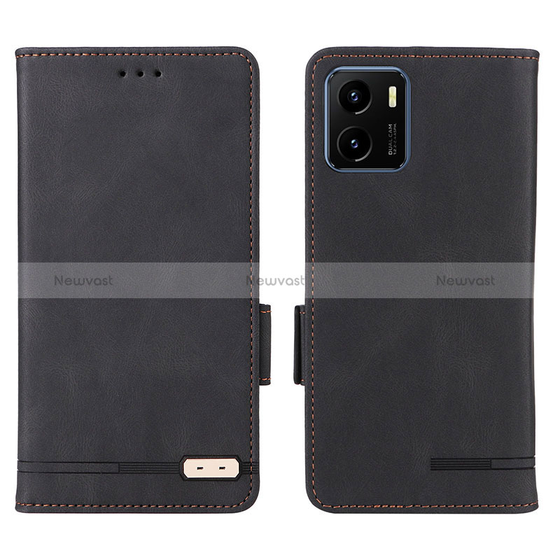 Leather Case Stands Flip Cover Holder L07Z for Vivo Y32t Black