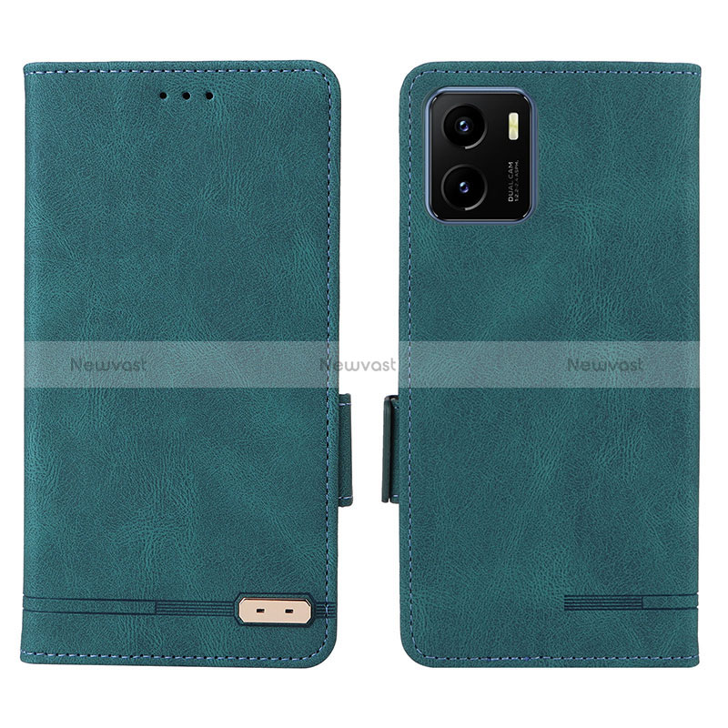 Leather Case Stands Flip Cover Holder L07Z for Vivo Y32t Green