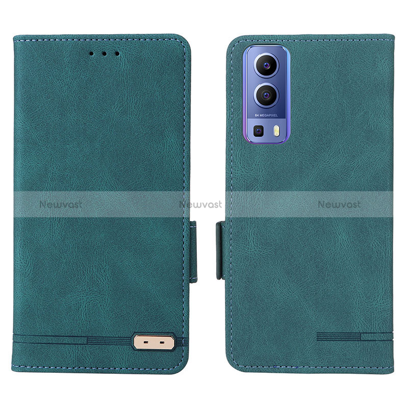 Leather Case Stands Flip Cover Holder L07Z for Vivo Y52 5G Green