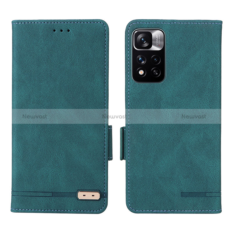 Leather Case Stands Flip Cover Holder L07Z for Xiaomi Poco X4 NFC Green