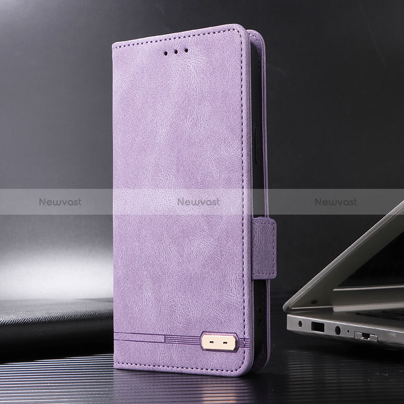 Leather Case Stands Flip Cover Holder L07Z for Xiaomi Redmi K50 Gaming AMG F1 5G Purple