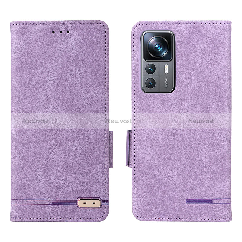 Leather Case Stands Flip Cover Holder L07Z for Xiaomi Redmi K50 Ultra 5G Purple