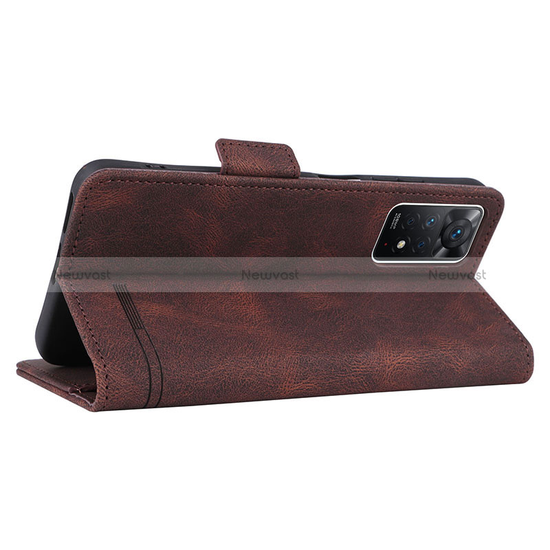 Leather Case Stands Flip Cover Holder L07Z for Xiaomi Redmi Note 11 Pro 4G