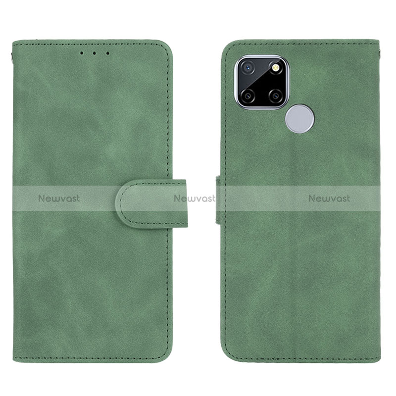 Leather Case Stands Flip Cover Holder L08Z for Realme 7i RMX2193 Green