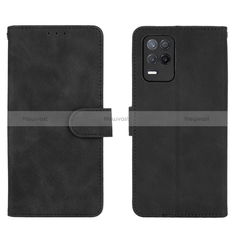 Leather Case Stands Flip Cover Holder L08Z for Realme 8s 5G Black