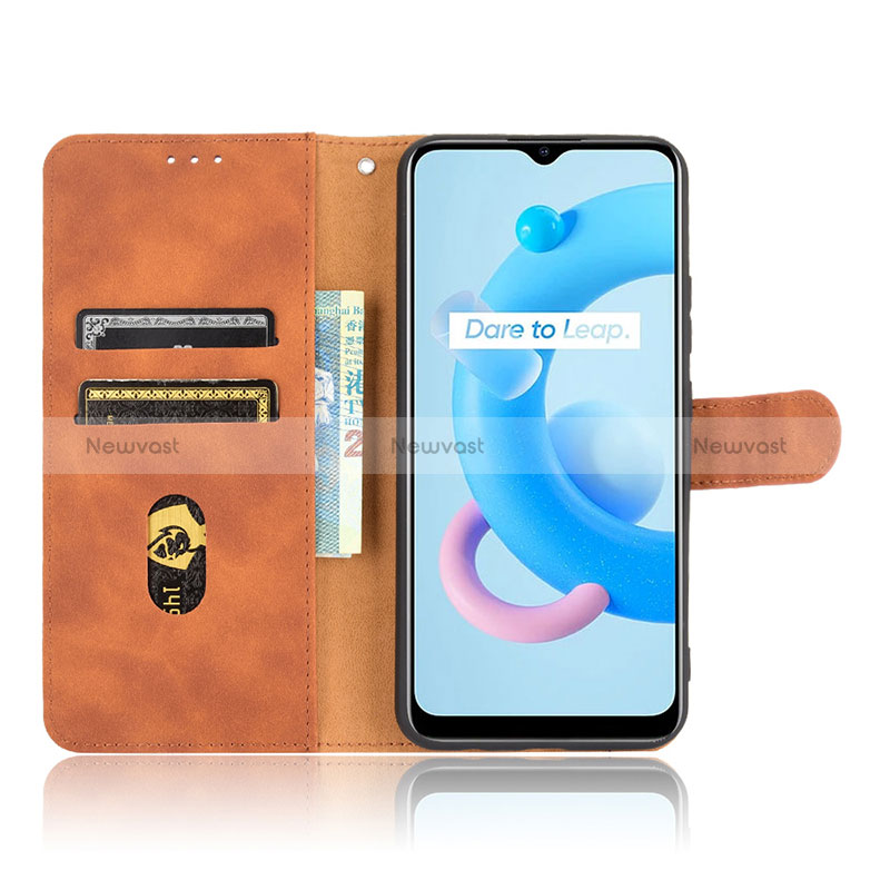 Leather Case Stands Flip Cover Holder L08Z for Realme C11 (2021)