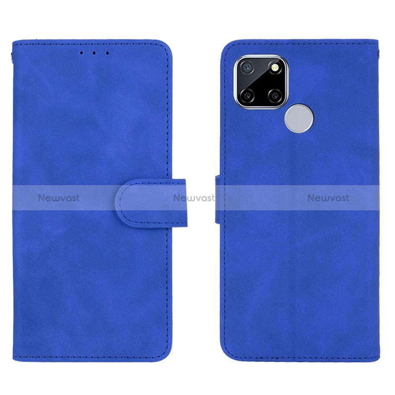 Leather Case Stands Flip Cover Holder L08Z for Realme C12 Blue