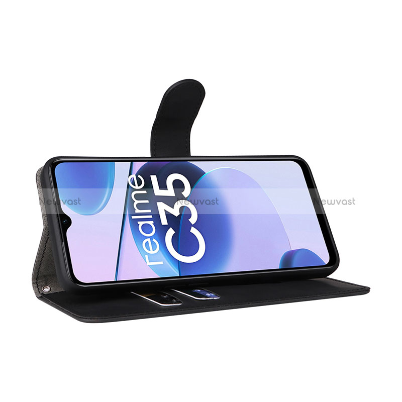 Leather Case Stands Flip Cover Holder L08Z for Realme C35