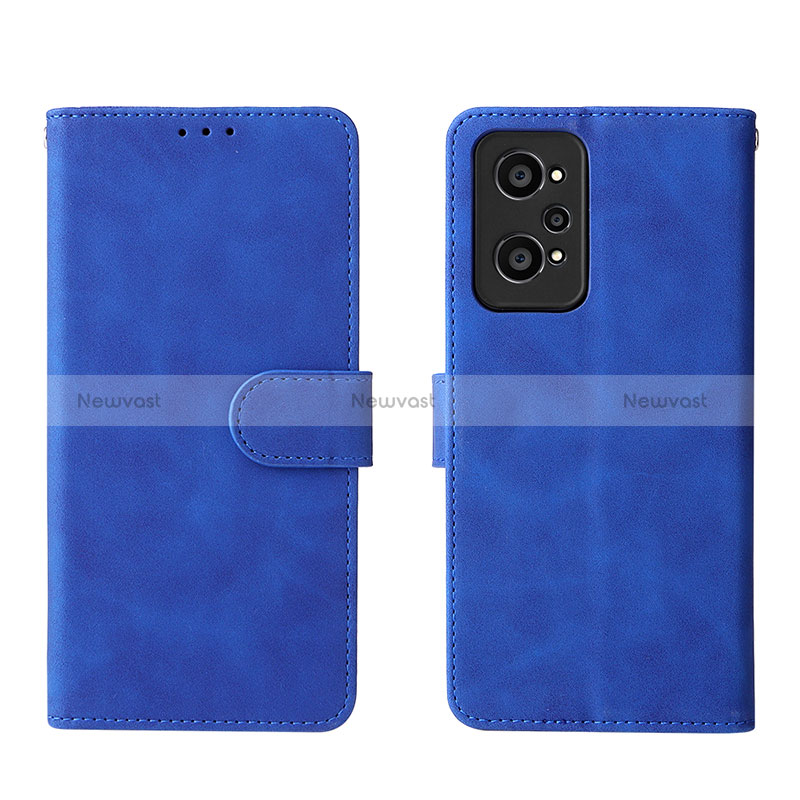 Leather Case Stands Flip Cover Holder L08Z for Realme GT Neo 3T 5G Blue