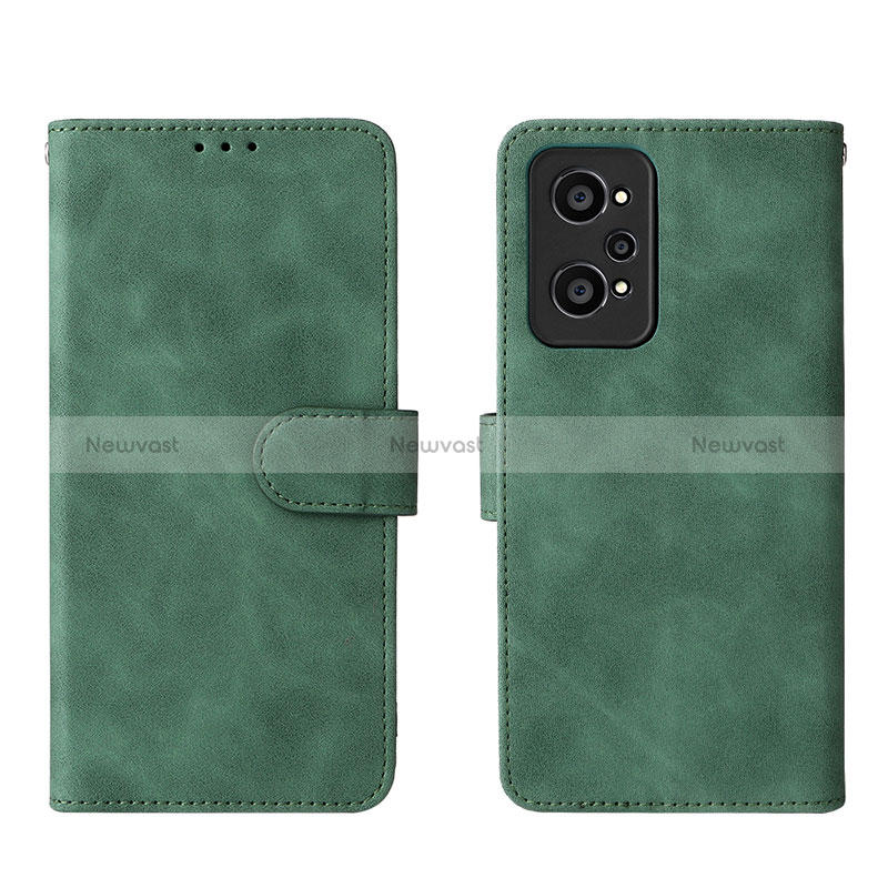 Leather Case Stands Flip Cover Holder L08Z for Realme GT2 5G Green