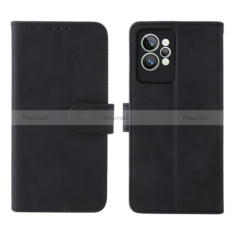 Leather Case Stands Flip Cover Holder L08Z for Realme GT2 Pro 5G Black