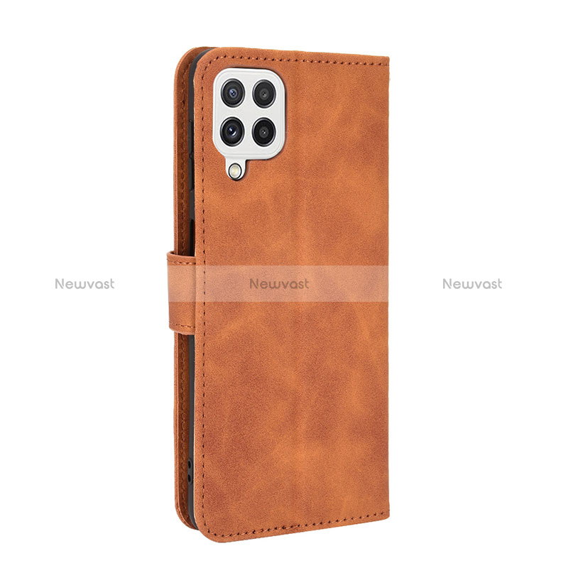 Leather Case Stands Flip Cover Holder L08Z for Samsung Galaxy A22 4G Brown