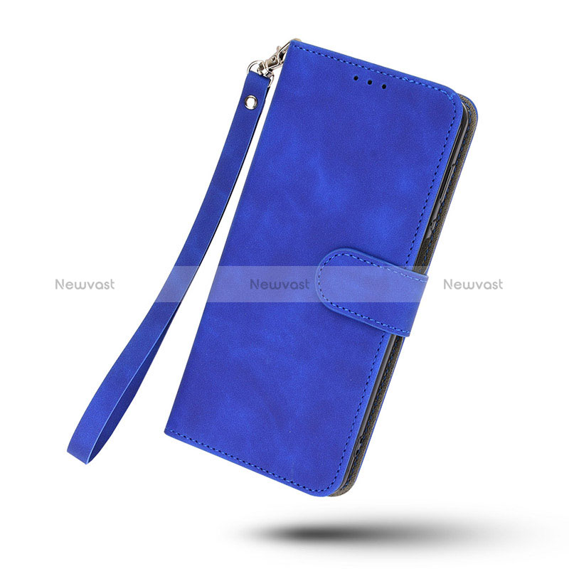 Leather Case Stands Flip Cover Holder L08Z for Samsung Galaxy A22s 5G Blue