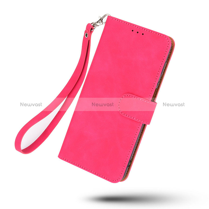 Leather Case Stands Flip Cover Holder L08Z for Samsung Galaxy A22s 5G Hot Pink