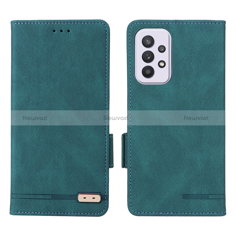 Leather Case Stands Flip Cover Holder L08Z for Samsung Galaxy A33 5G Green