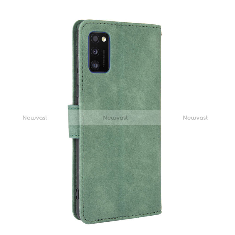 Leather Case Stands Flip Cover Holder L08Z for Samsung Galaxy A41 Green