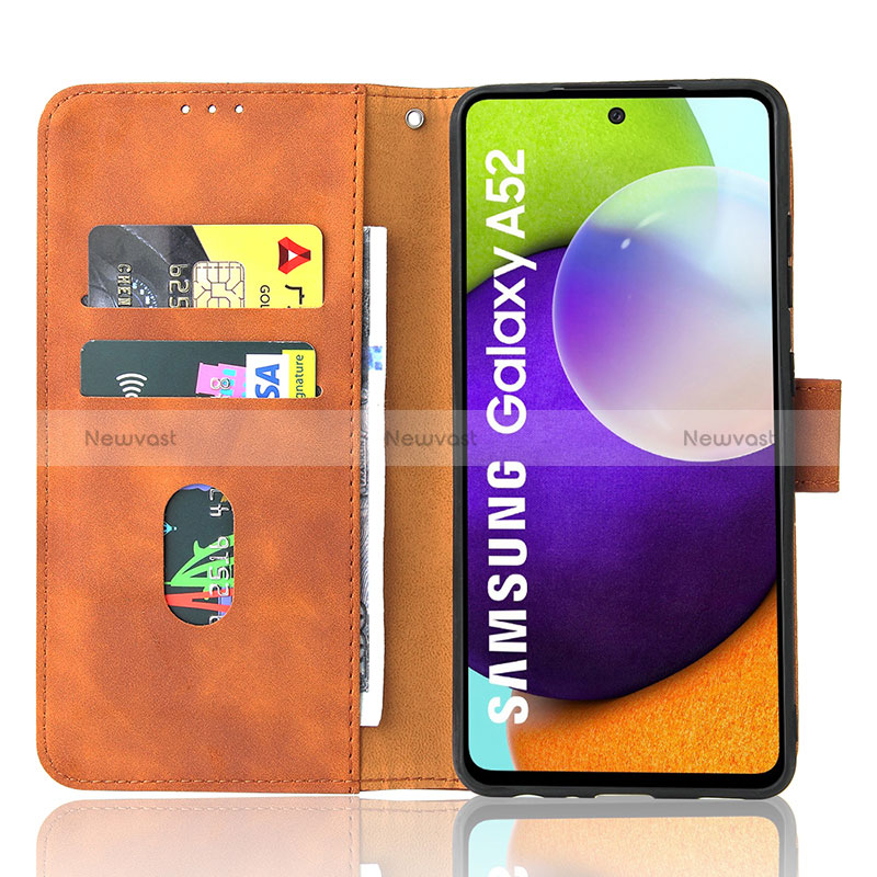 Leather Case Stands Flip Cover Holder L08Z for Samsung Galaxy A52 4G