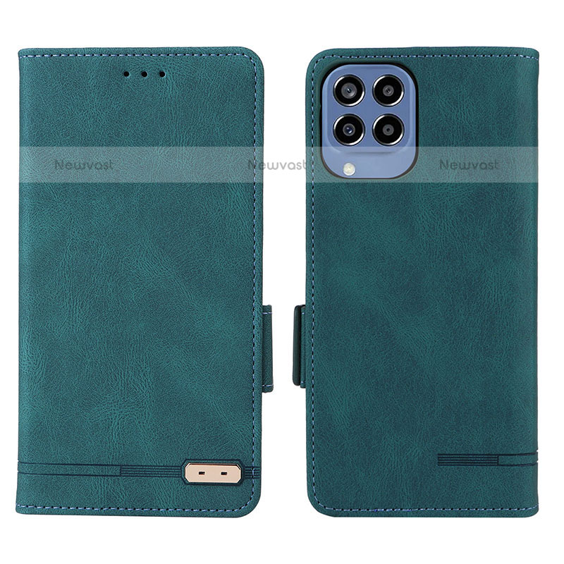 Leather Case Stands Flip Cover Holder L08Z for Samsung Galaxy M33 5G Green