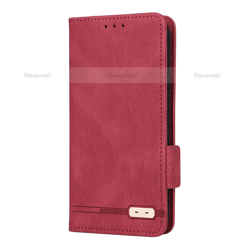 Leather Case Stands Flip Cover Holder L08Z for Samsung Galaxy S22 Plus 5G Red