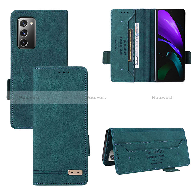 Leather Case Stands Flip Cover Holder L08Z for Samsung Galaxy Z Fold2 5G