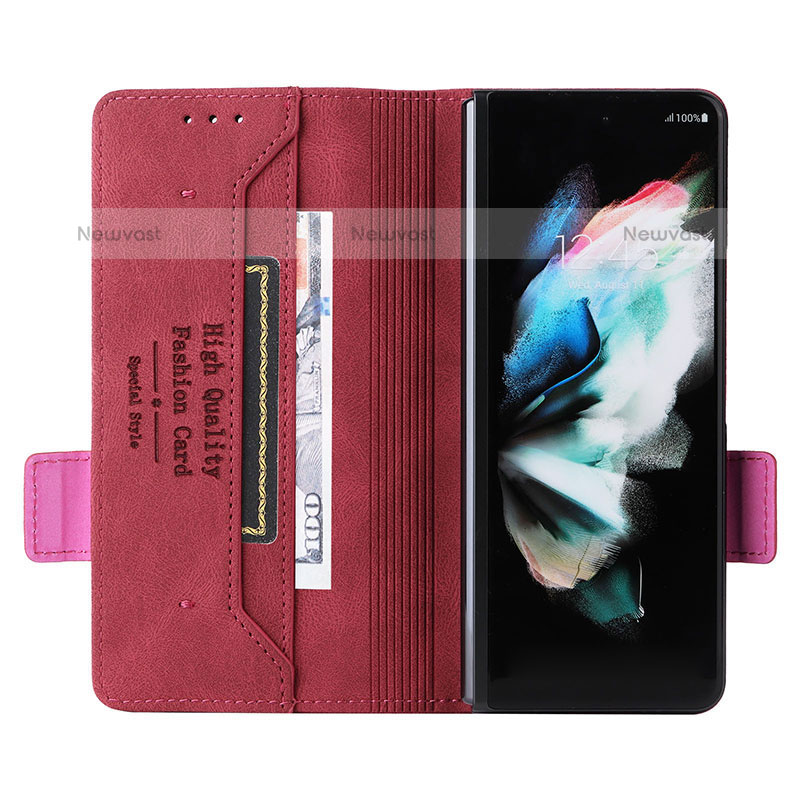 Leather Case Stands Flip Cover Holder L08Z for Samsung Galaxy Z Fold3 5G