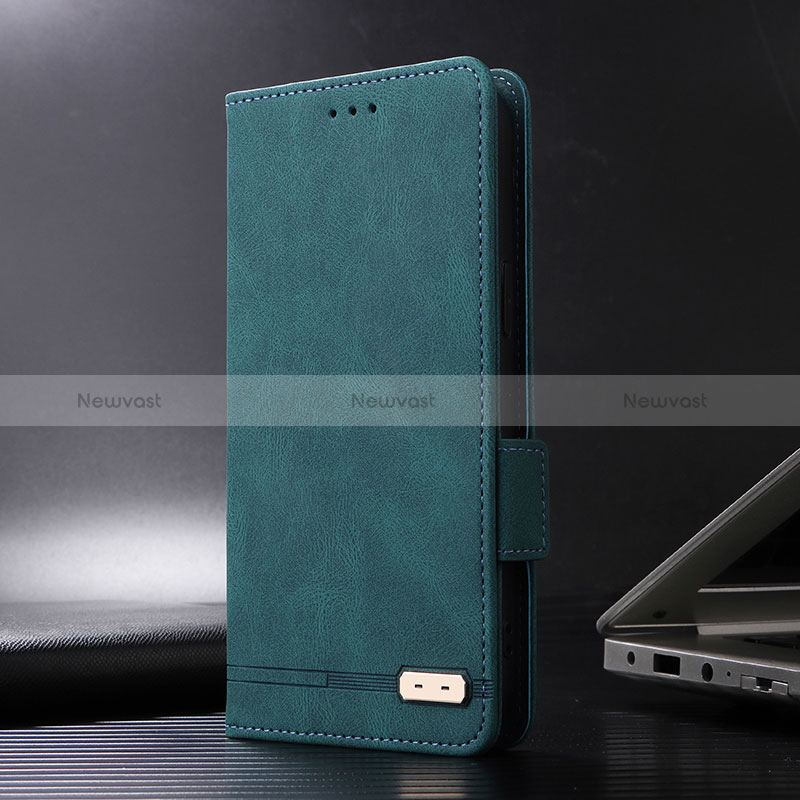 Leather Case Stands Flip Cover Holder L08Z for Xiaomi POCO C3 Green