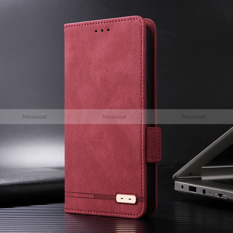 Leather Case Stands Flip Cover Holder L08Z for Xiaomi POCO C31 Red
