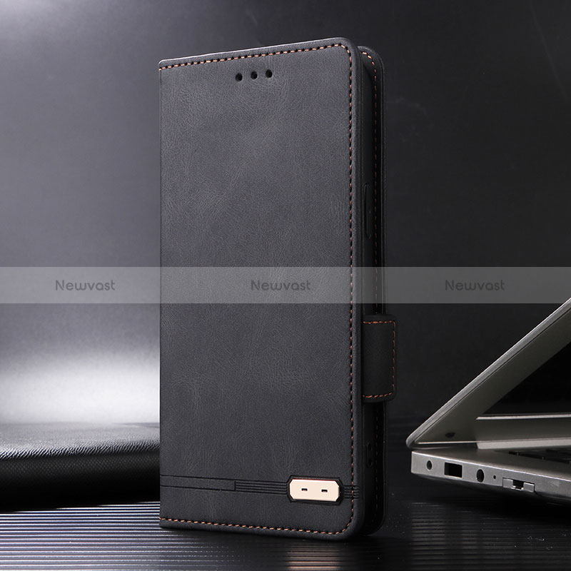 Leather Case Stands Flip Cover Holder L08Z for Xiaomi Redmi Note 11 4G (2021) Black