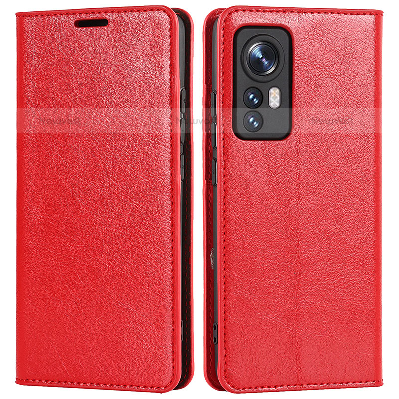 Leather Case Stands Flip Cover Holder L09 for Xiaomi Mi 12S 5G Red