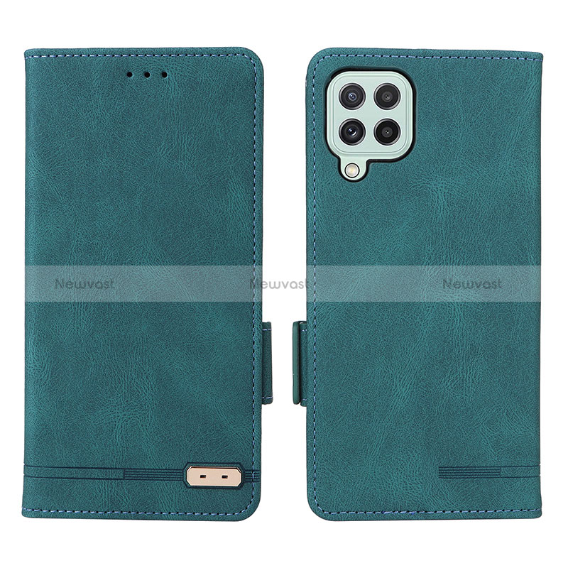 Leather Case Stands Flip Cover Holder L09Z for Samsung Galaxy A22 4G Green