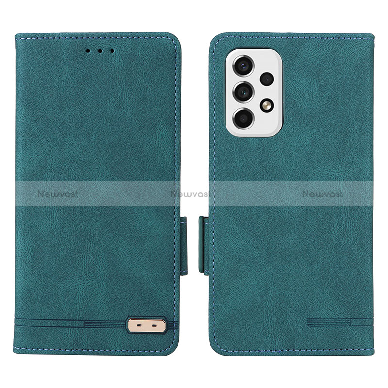 Leather Case Stands Flip Cover Holder L09Z for Samsung Galaxy A53 5G Green