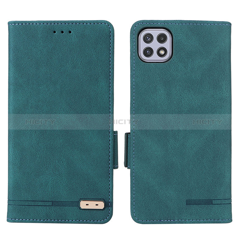 Leather Case Stands Flip Cover Holder L09Z for Samsung Galaxy F42 5G Green