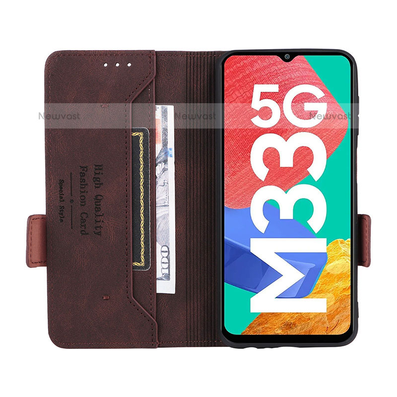 Leather Case Stands Flip Cover Holder L09Z for Samsung Galaxy M33 5G