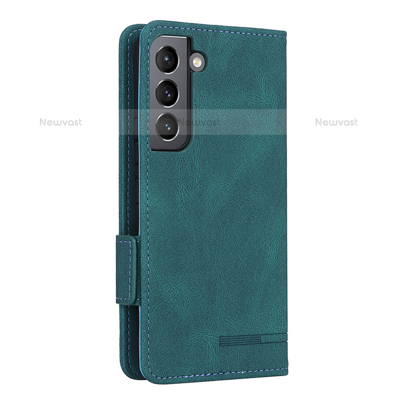 Leather Case Stands Flip Cover Holder L09Z for Samsung Galaxy S21 FE 5G Green