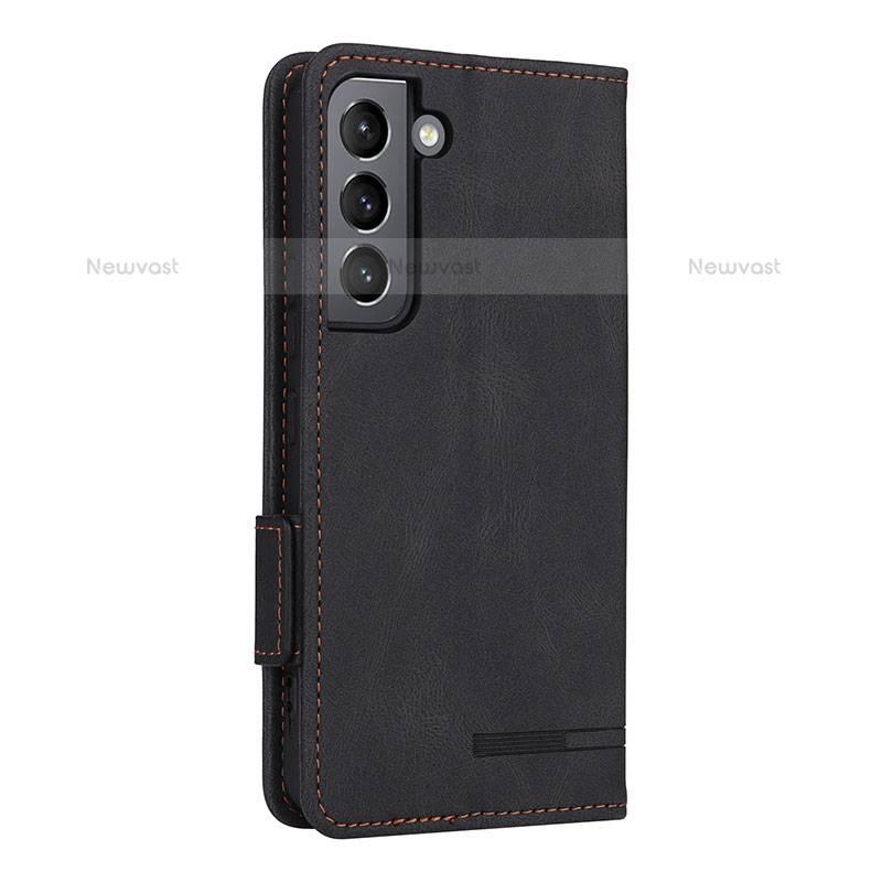 Leather Case Stands Flip Cover Holder L09Z for Samsung Galaxy S21 Plus 5G Black