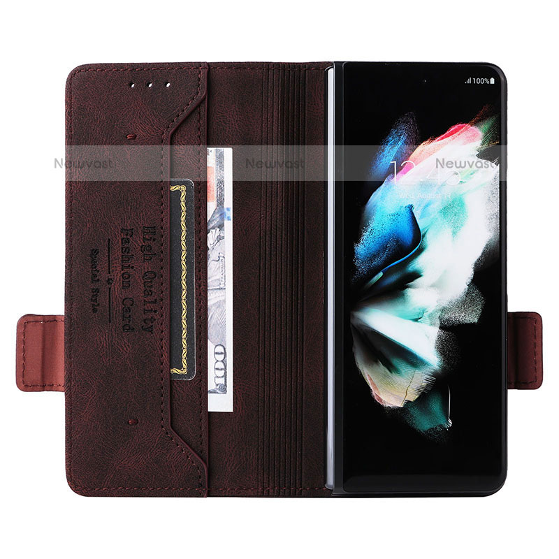 Leather Case Stands Flip Cover Holder L09Z for Samsung Galaxy Z Fold3 5G