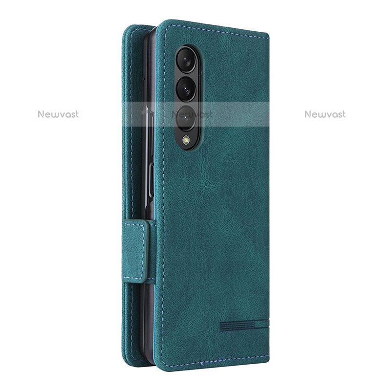 Leather Case Stands Flip Cover Holder L09Z for Samsung Galaxy Z Fold3 5G Green