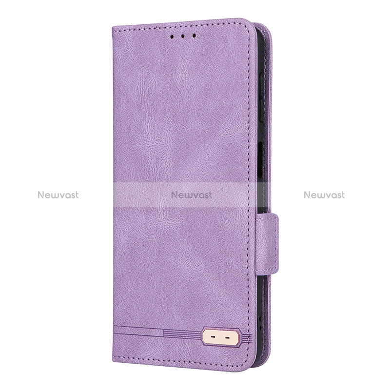 Leather Case Stands Flip Cover Holder L10Z for Samsung Galaxy A32 4G Purple