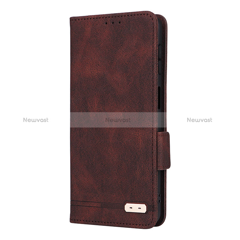 Leather Case Stands Flip Cover Holder L10Z for Samsung Galaxy A32 5G Brown