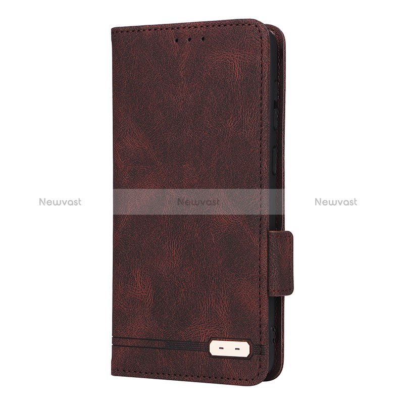 Leather Case Stands Flip Cover Holder L10Z for Samsung Galaxy A33 5G Brown