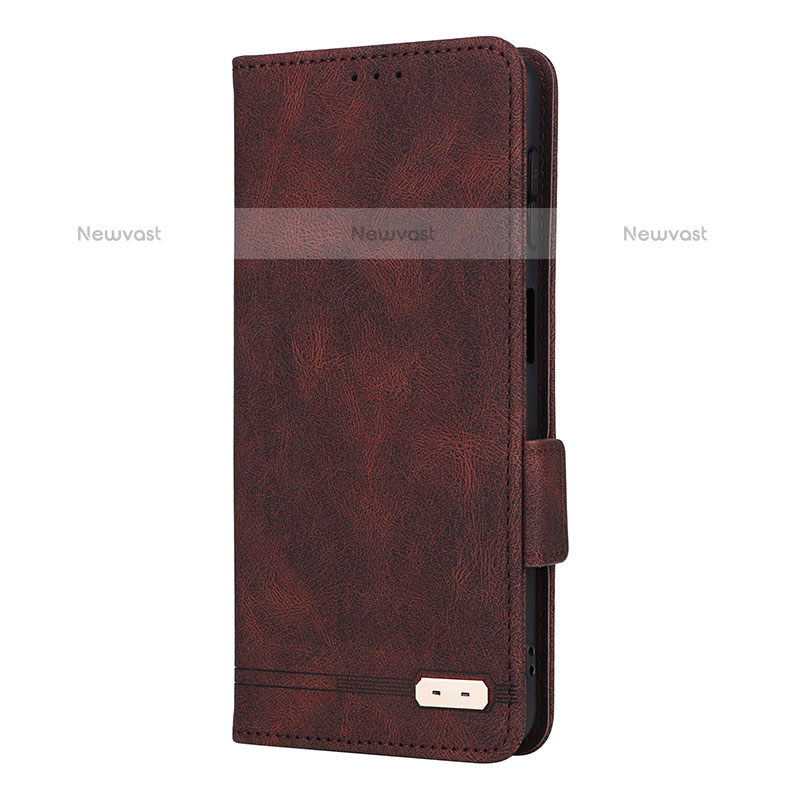 Leather Case Stands Flip Cover Holder L10Z for Samsung Galaxy M32 5G Brown