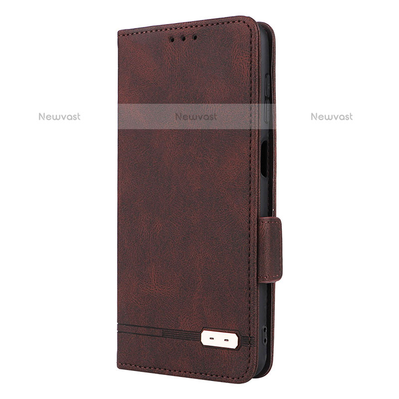 Leather Case Stands Flip Cover Holder L10Z for Samsung Galaxy M33 5G Brown