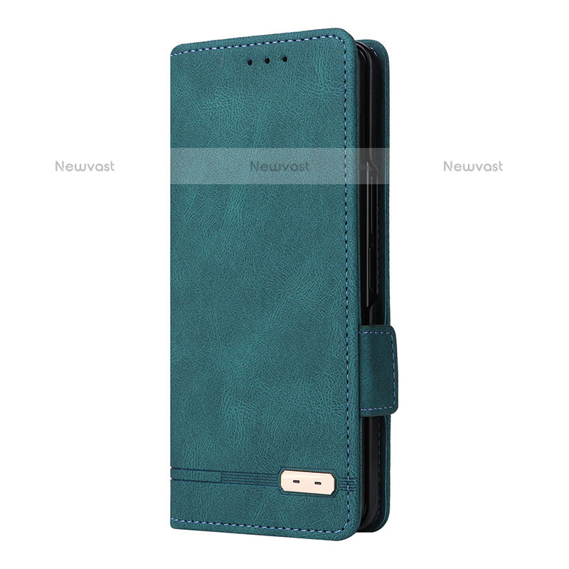 Leather Case Stands Flip Cover Holder L10Z for Samsung Galaxy Z Fold3 5G Green