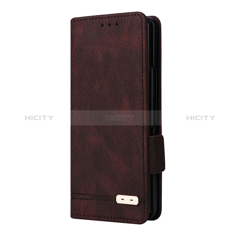 Leather Case Stands Flip Cover Holder L10Z for Samsung Galaxy Z Fold4 5G Brown