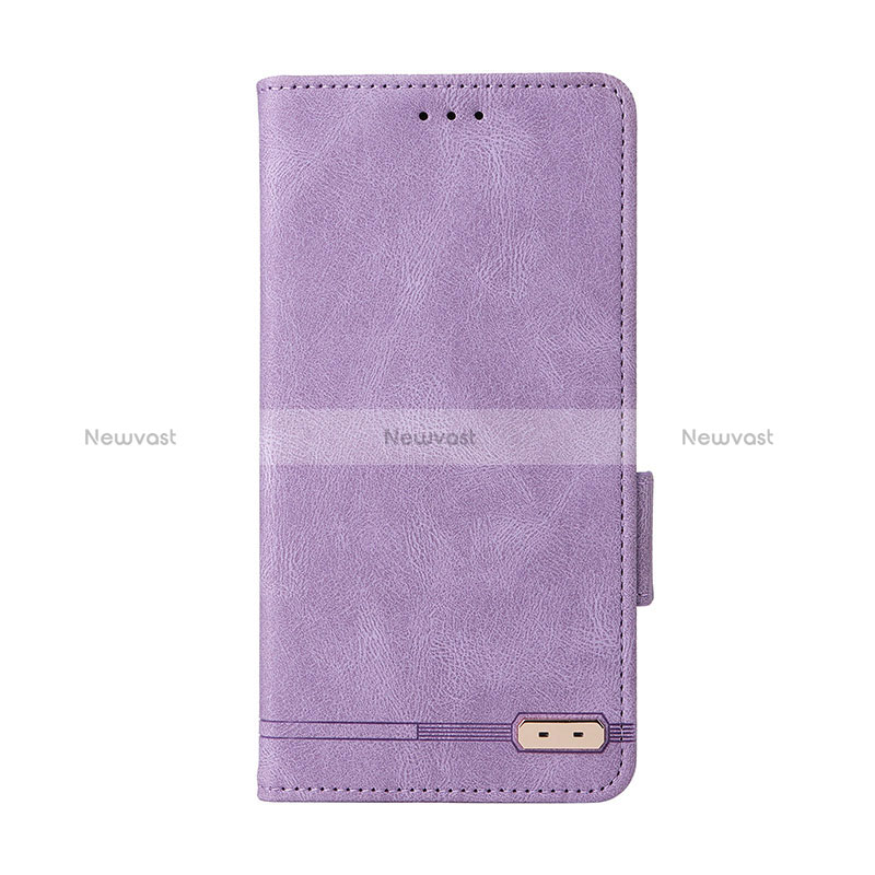 Leather Case Stands Flip Cover Holder L11Z for Samsung Galaxy A22s 5G Purple