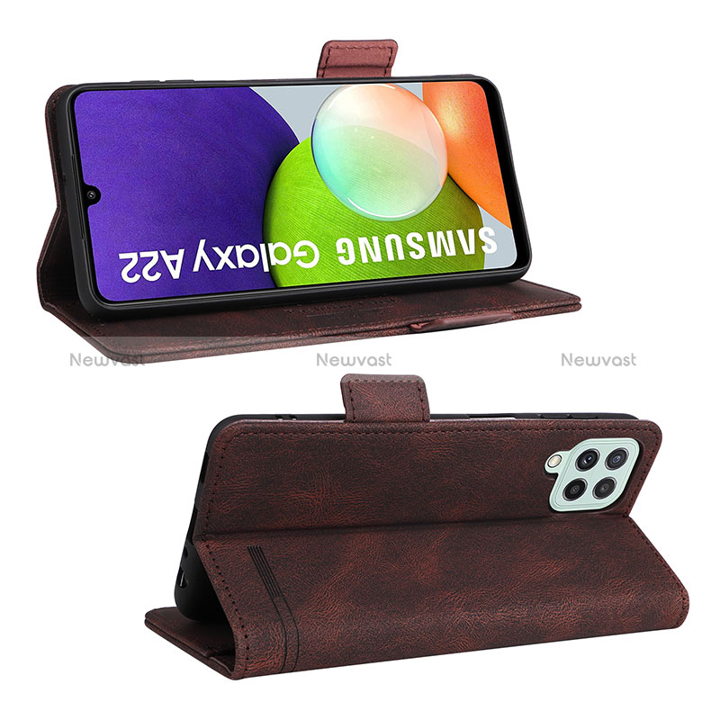 Leather Case Stands Flip Cover Holder L12Z for Samsung Galaxy A22 4G