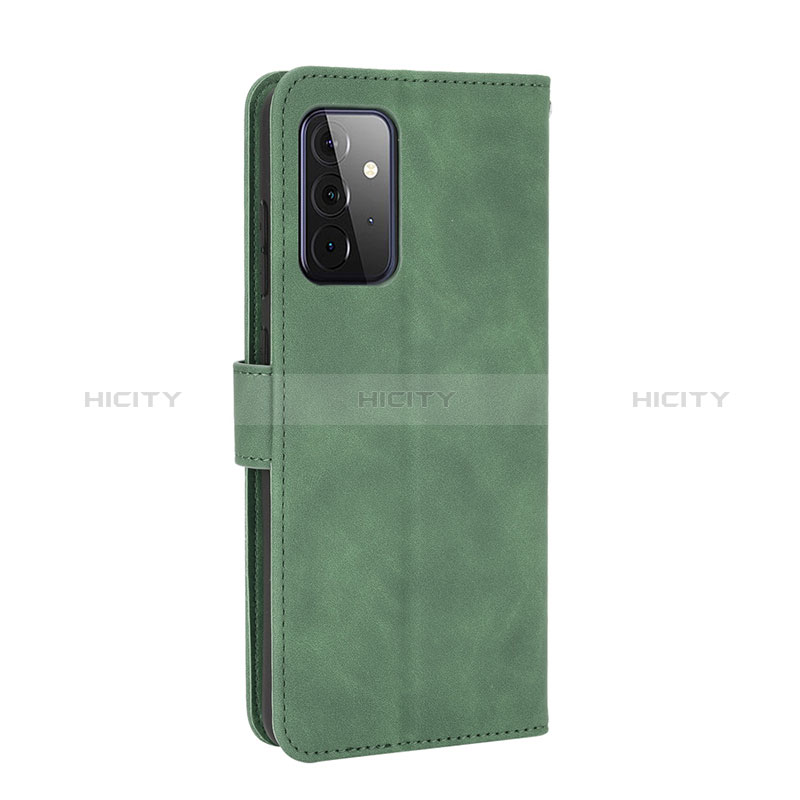 Leather Case Stands Flip Cover Holder L12Z for Samsung Galaxy A72 4G Green