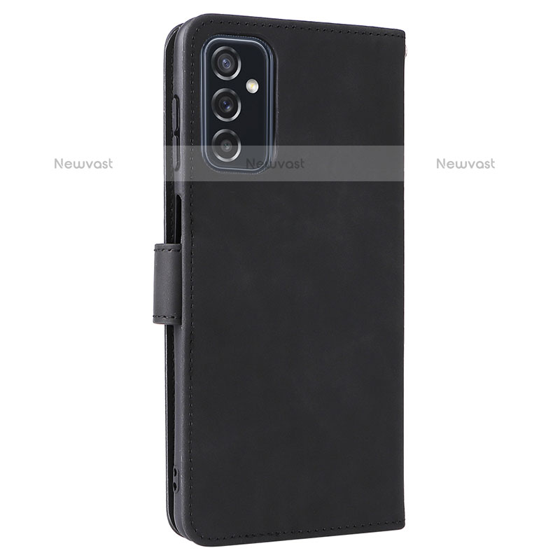 Leather Case Stands Flip Cover Holder L12Z for Samsung Galaxy M52 5G Black